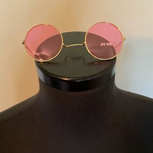 Rose Tinted Circle Sunglasses